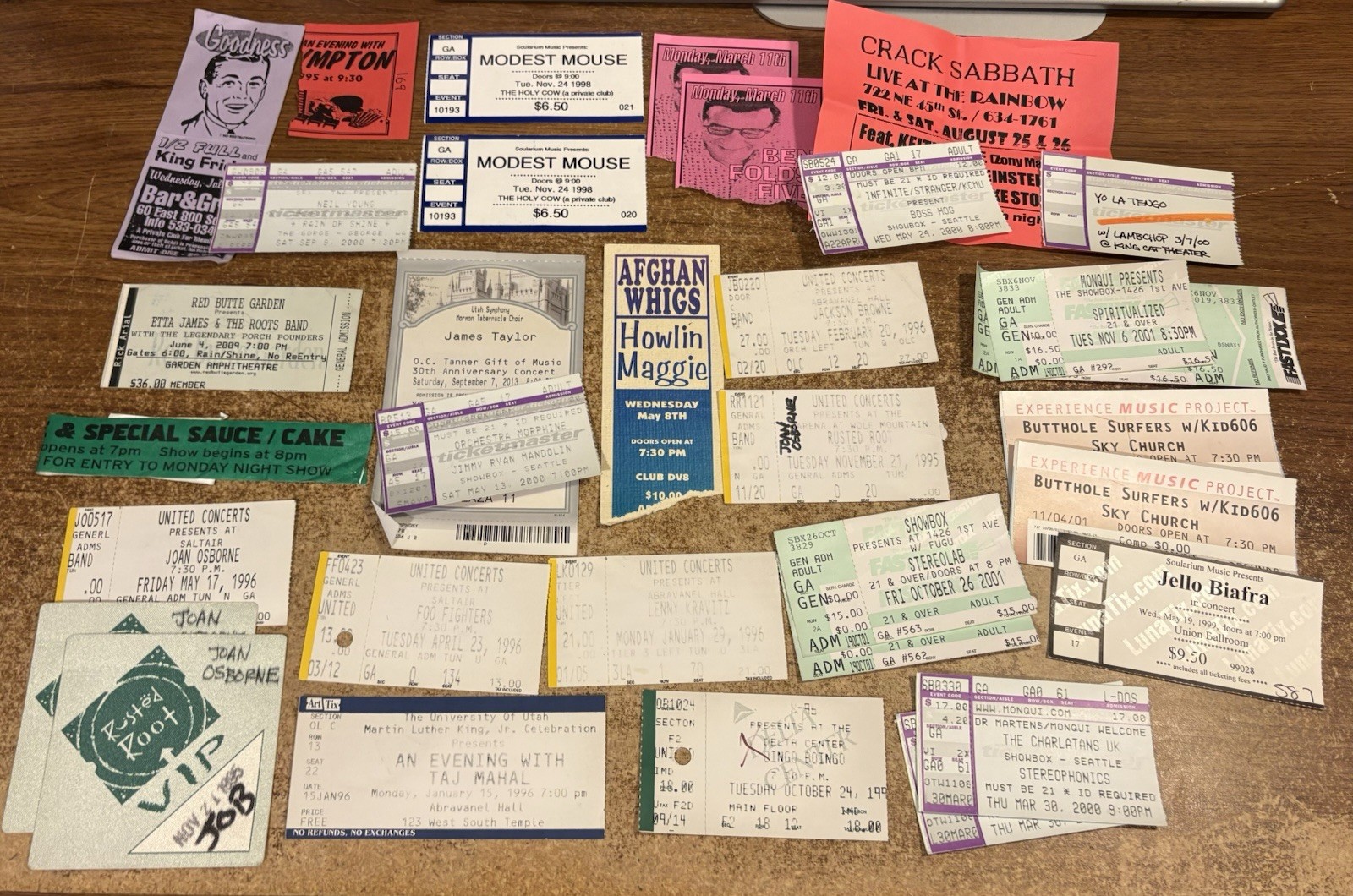 Lot ALT ROCK Concert Ticket Stubs WILCO Phish GBV Yo La Tengo FOO FIGHTERS Ween