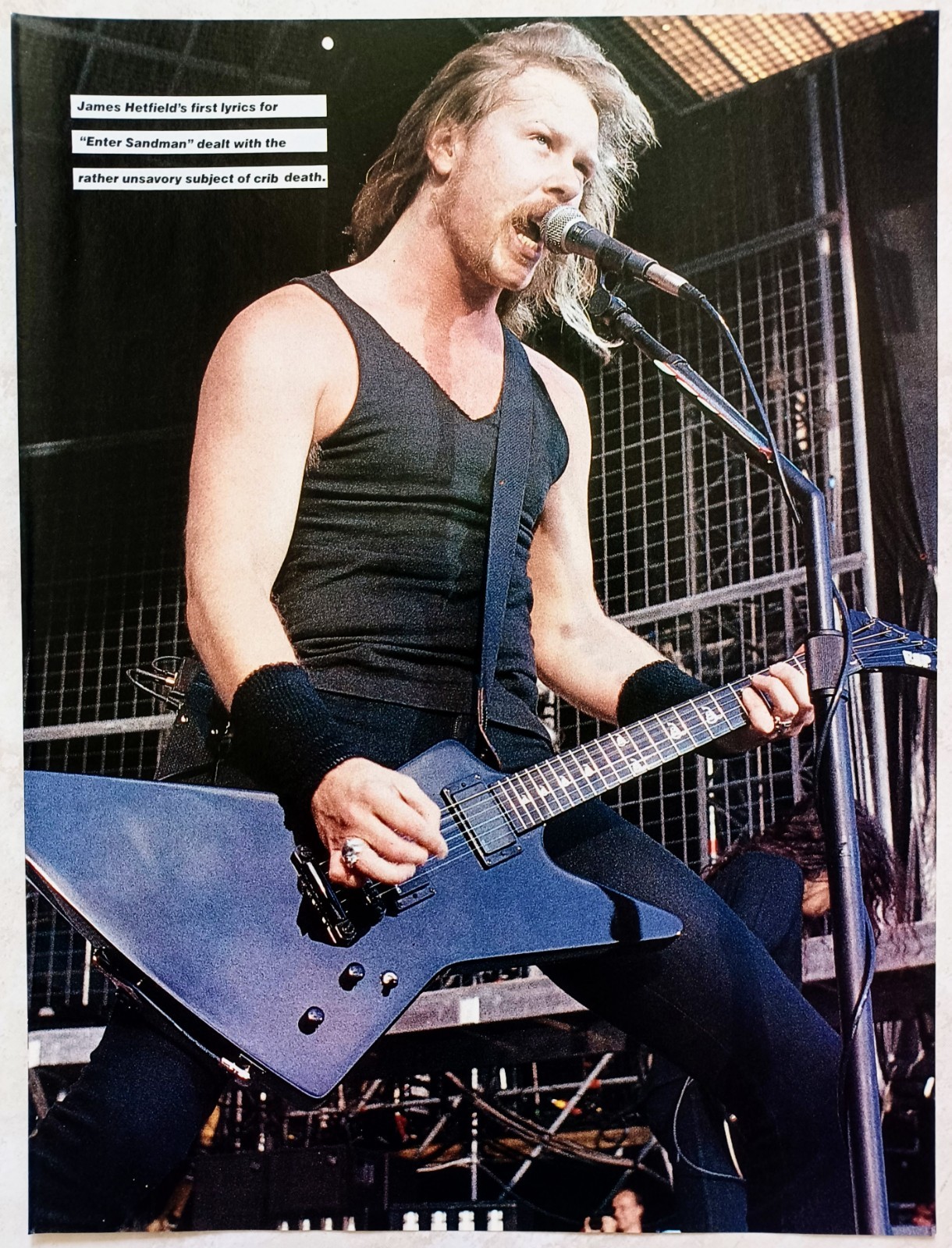 METALLICA~JAMES HETFIELD LIVE CONCERT SHOT~1992 POSTER~MAGAZINE PINUP CLIPPING