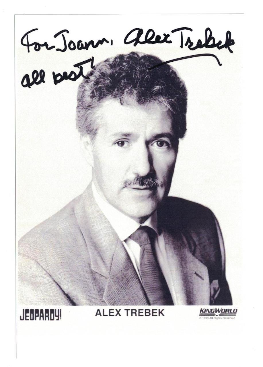 Alex Trebek Signed Autographed 4 x 6 Photo Host Jeopardy Rare Inscription A
