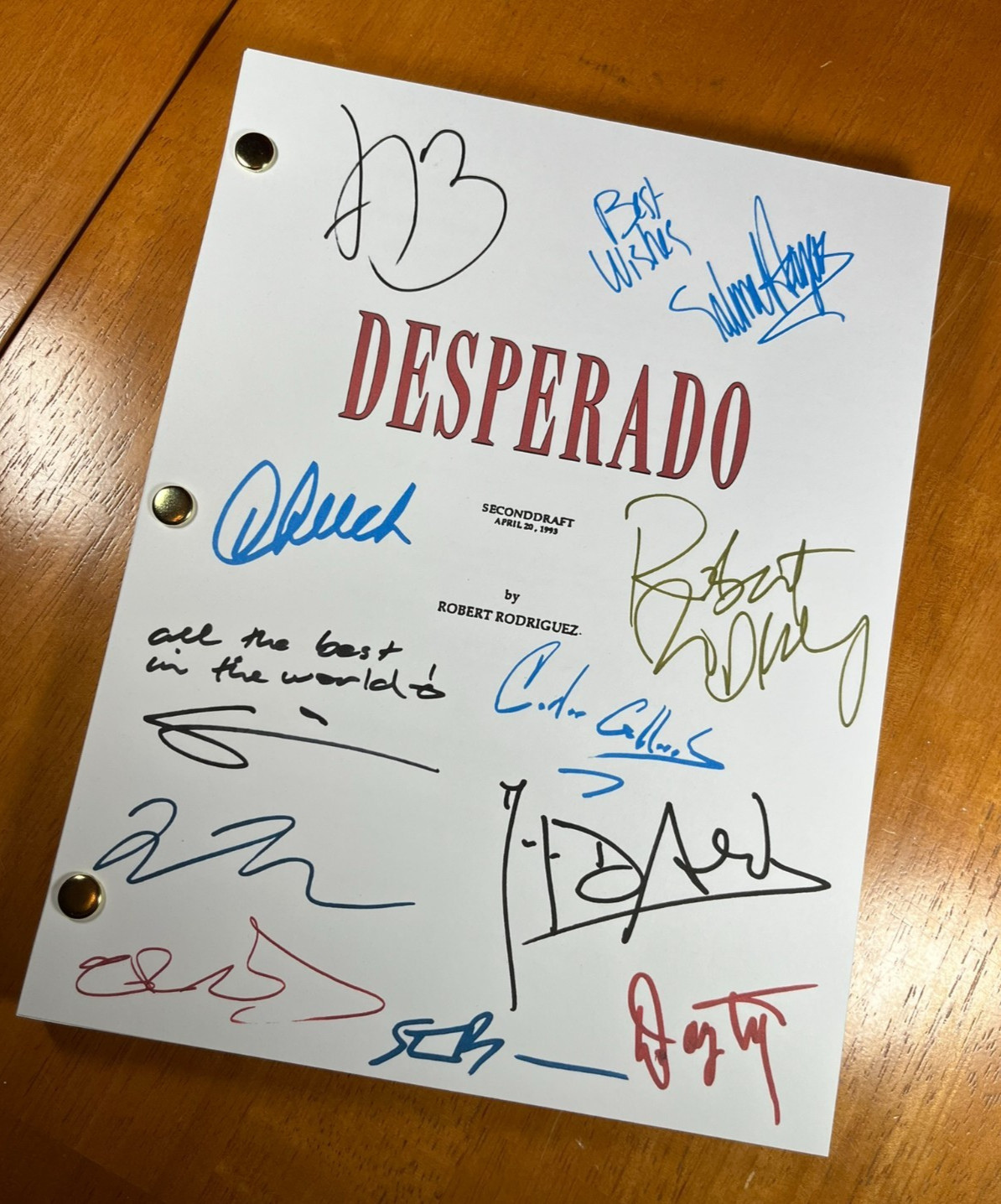Desperado Script Signed- Autograph Reprints- Antonio Banderas- Western