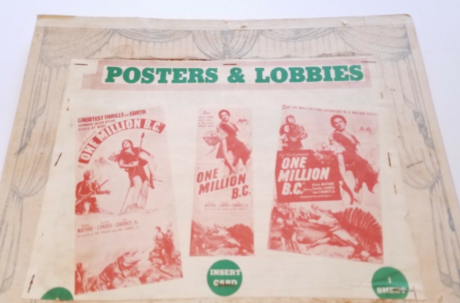 ONE MILLION B.C. 1940 Original Movie Memorabilia Lobby Card Press Book