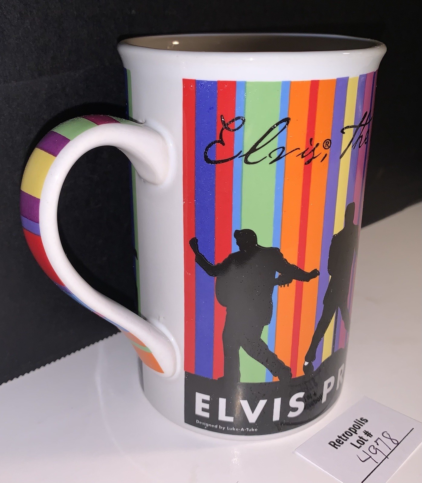 Elvis Presley Striped Multicolor Coffee Mug King of Rock and Roll