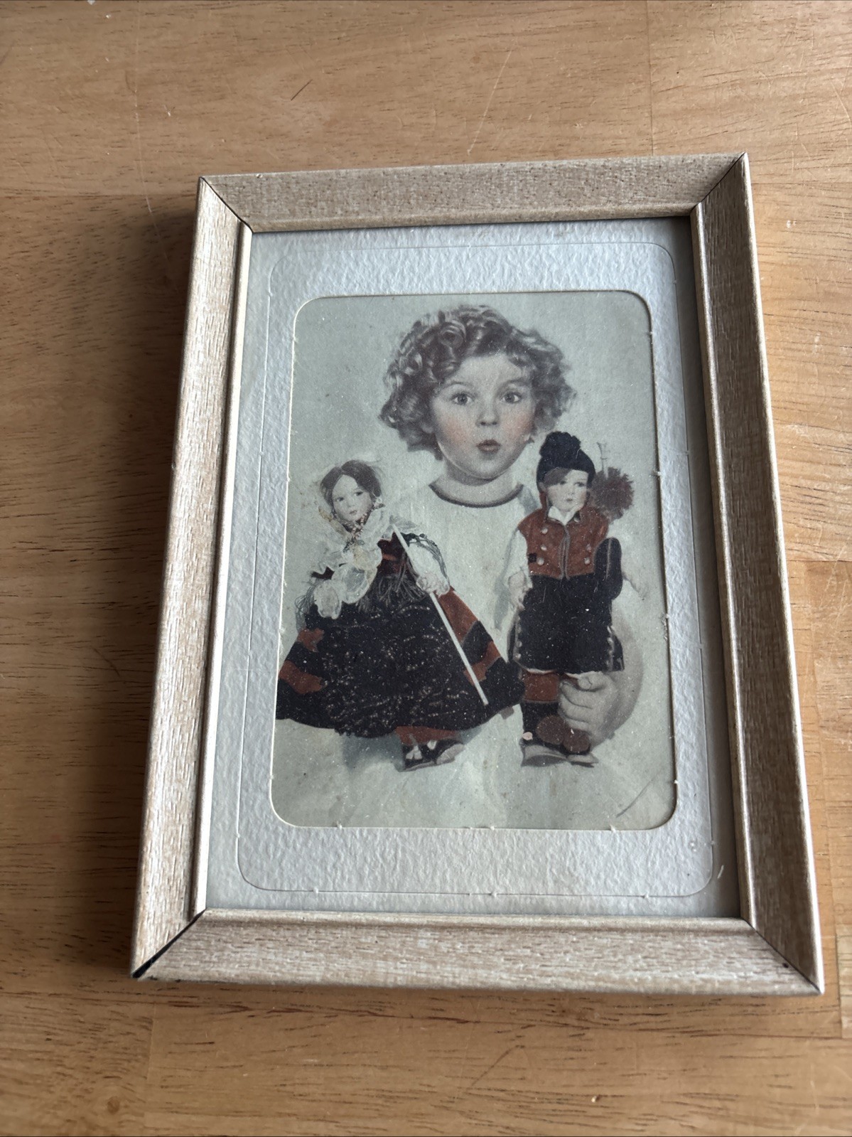 Small Vintage Picture Of Shirley Temple In Glass Picture Frame