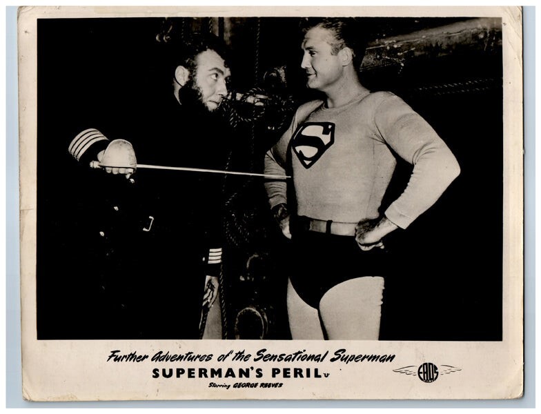 Superman’s Peril Original Lobby Card 1954 George Reeves Adventures of TV series