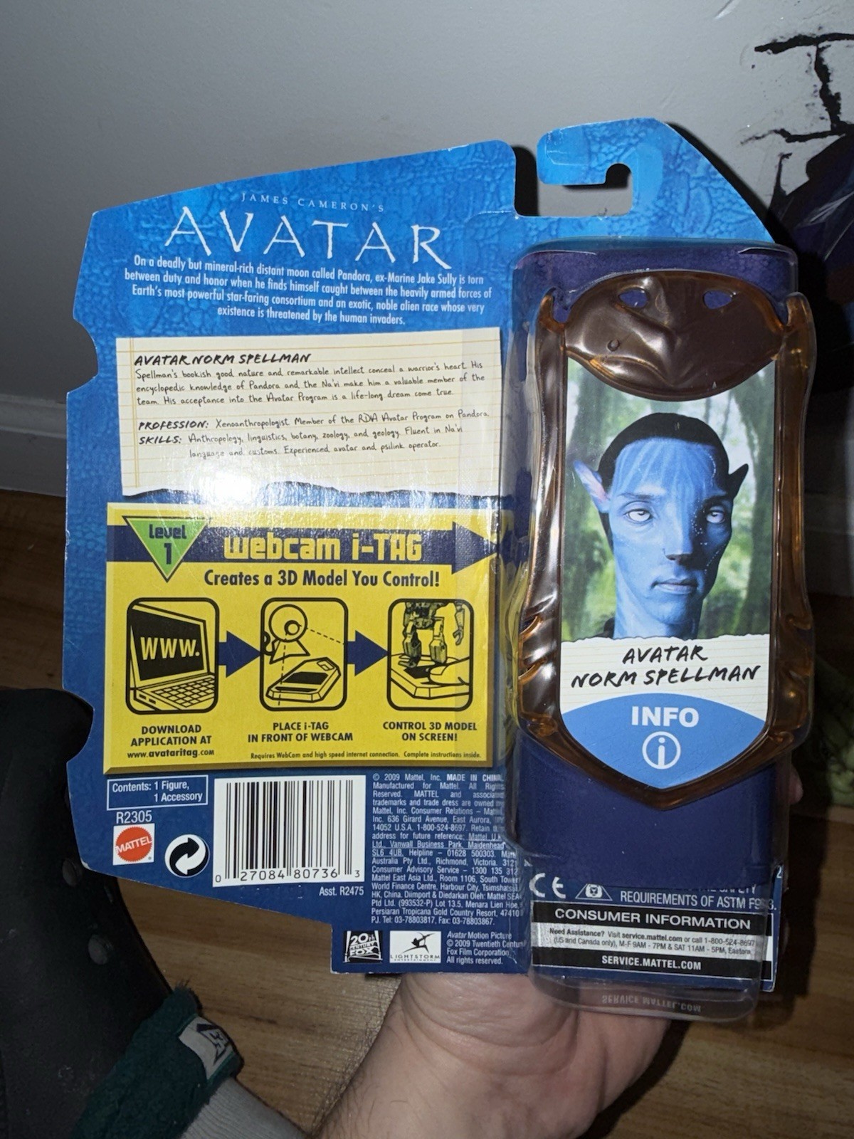 Joel David Moore Signed AVATAR Norm Spellman Mattel Figure W/ Quote & C.N.