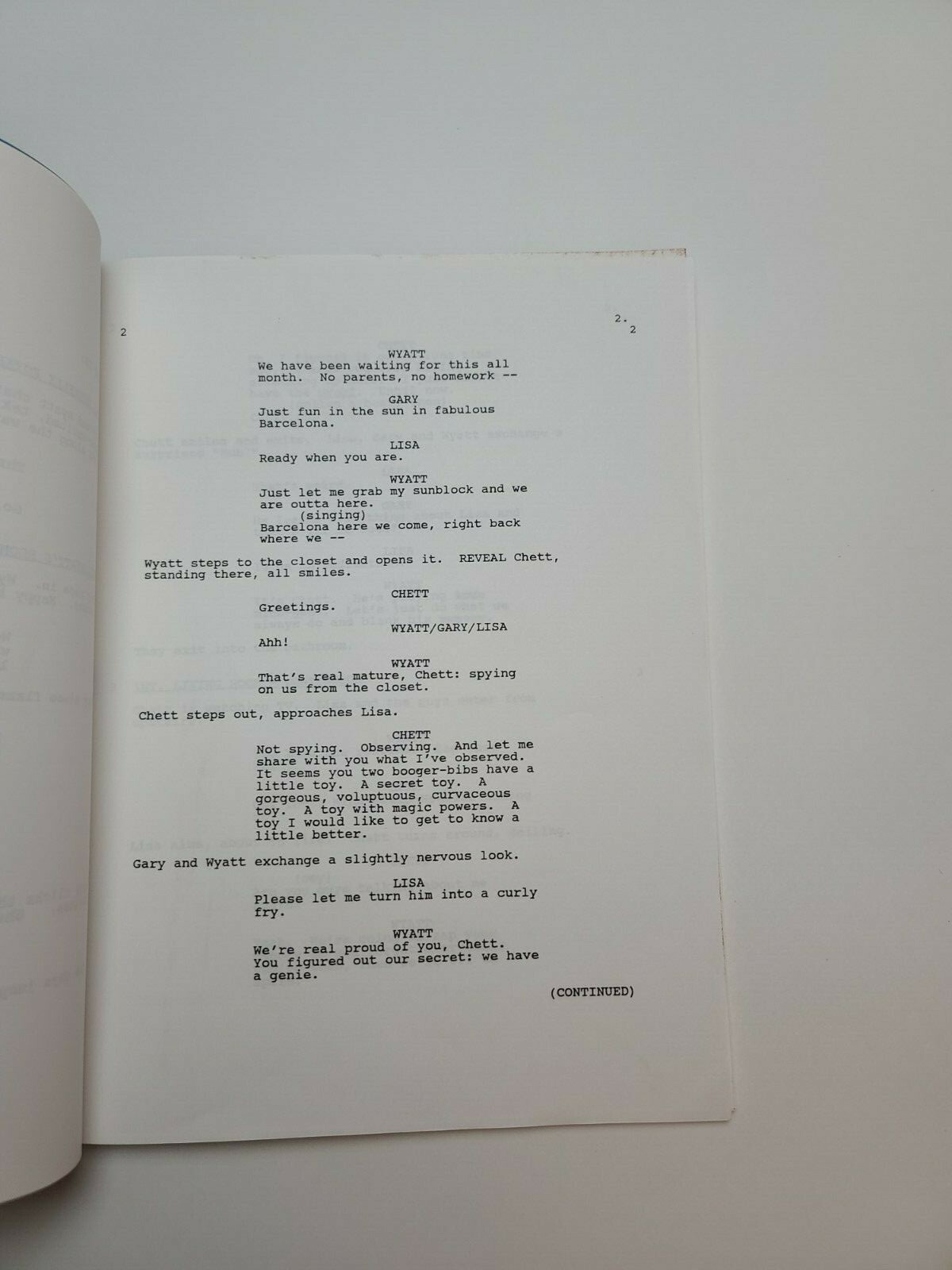 WEIRD SCIENCE / Peter Ocko 1995 TV Series Script, Lee Tergesen “Chett-A-Nator”