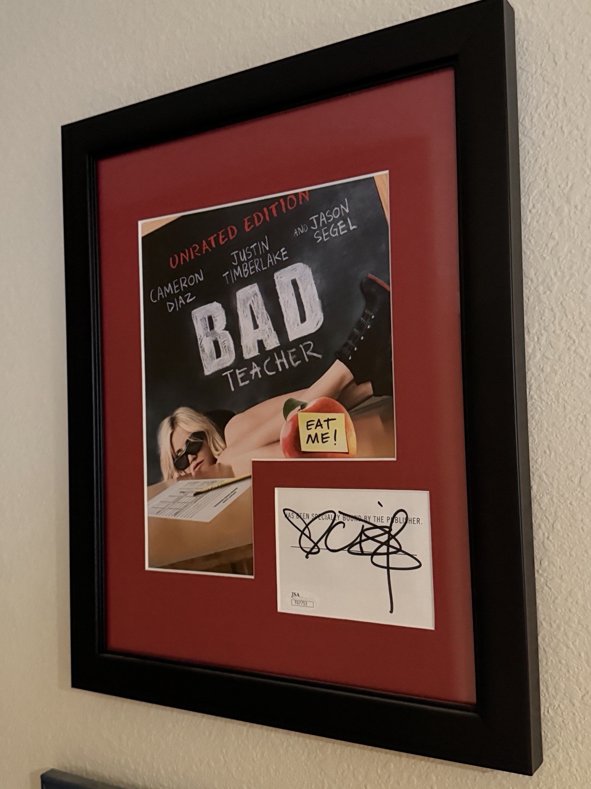 Cameron Diaz / Bad teacher/ Signed/ Autograph / Framed / JSA COA/ Premium Matt