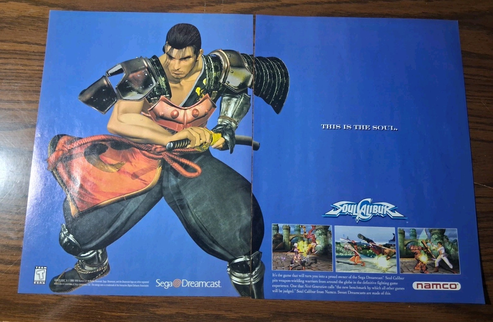 Soul Calibur Video Game 1999 Vintage Print Ad 16×11