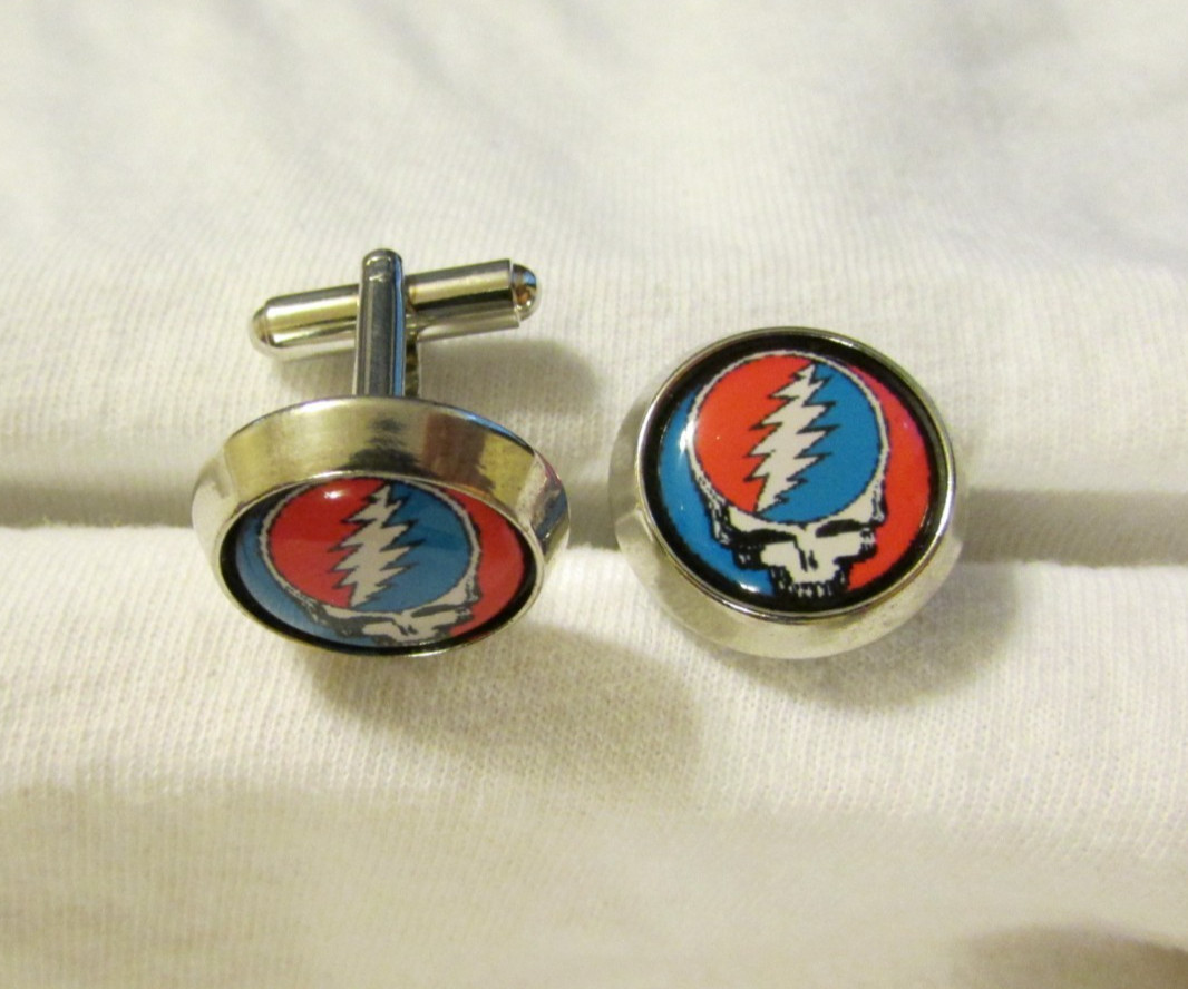 Grateful Dead Cuff Links, Grateful Dead logo cufflinks, Dead cuff links