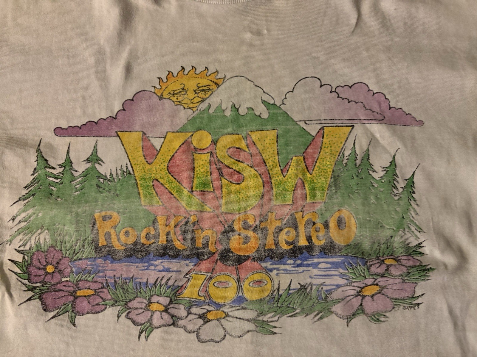 Vintage KISW 100 Rock N Stereo Seattle Radio Single Stitch T Shirt 80s USA L