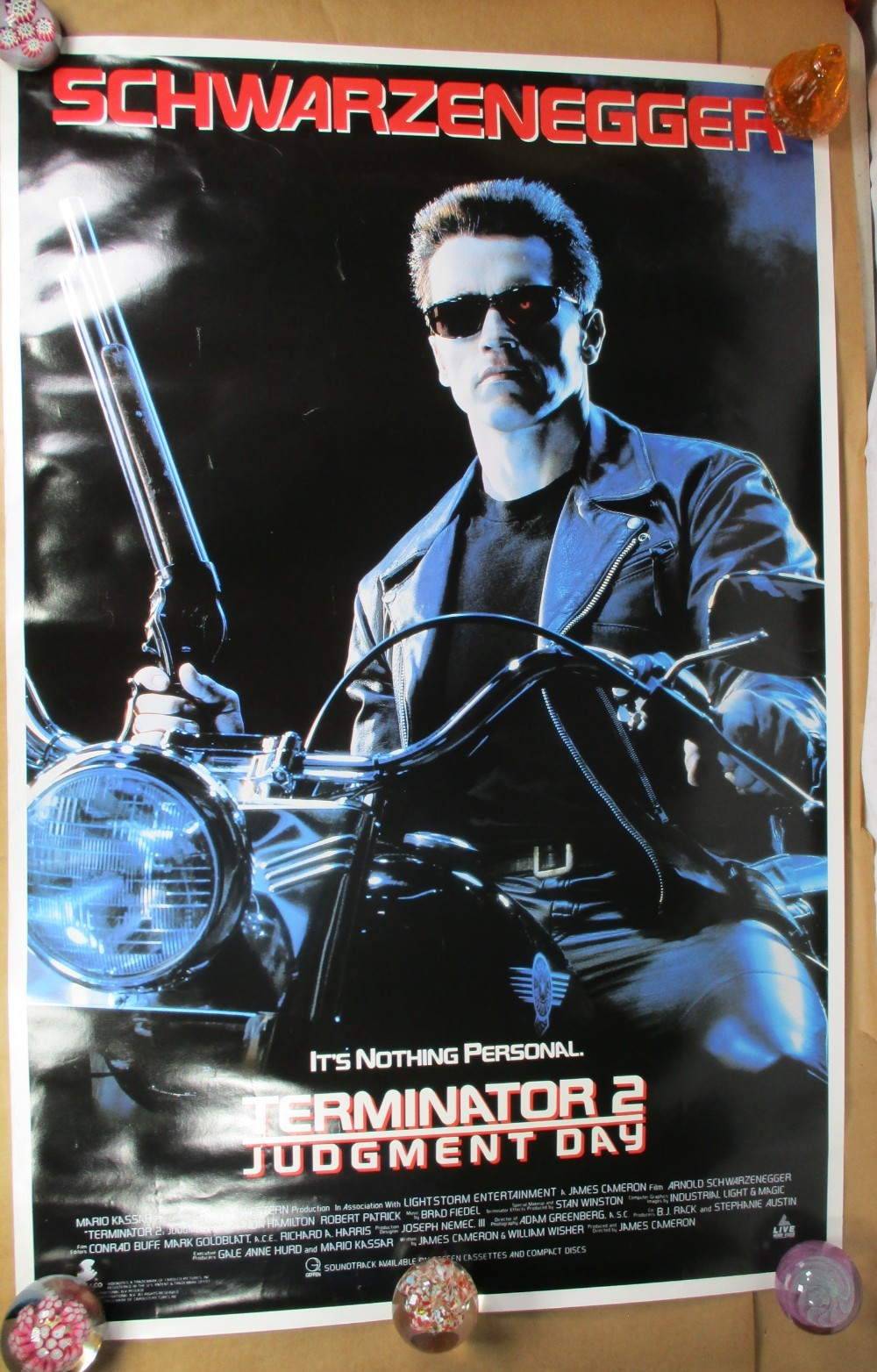 Terminator 2 Judgment Day original movie poster 27×40 1991 Video Schwarzenegger