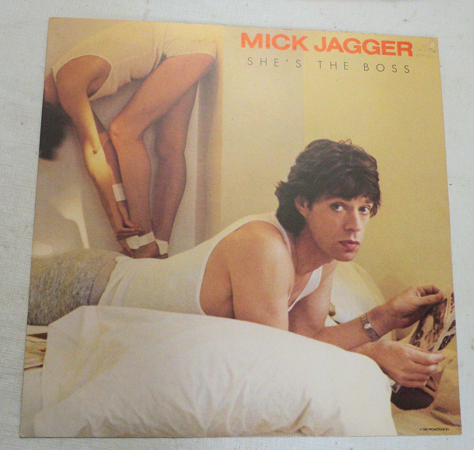 Mick Jagger, “She’s The Boss”, Cardboard Poster, 12″ by 12″ (album size), VG