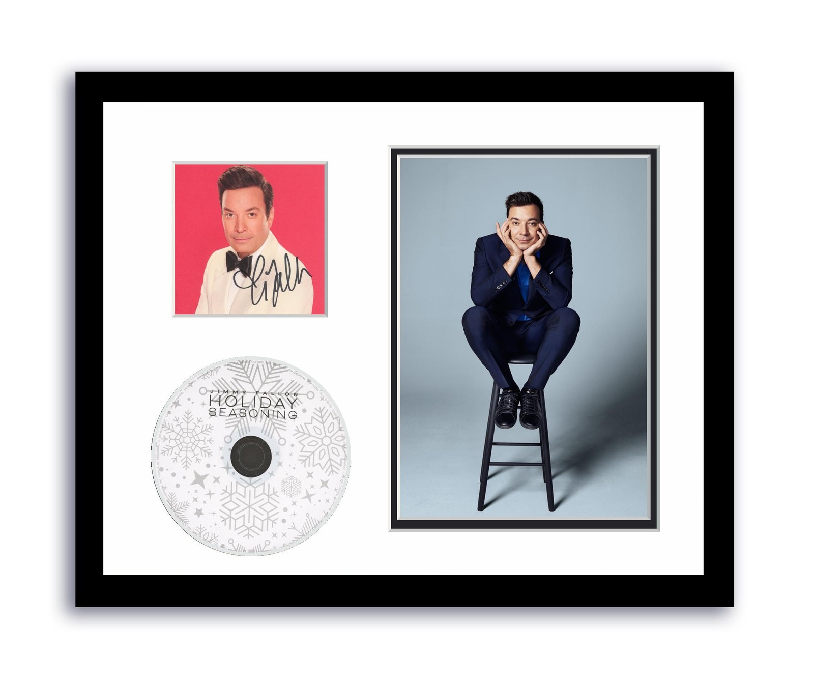Jimmy Fallon Autographed Signed 11×14 Framed CD Photo Holiday Seasoning ACOA