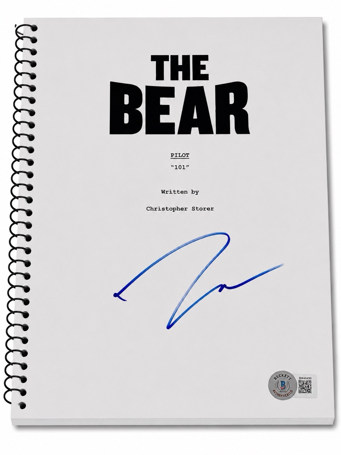 Jeremy Allen White Signed Autograph The Bear “Pilot” Full EP Script Beckett BAS