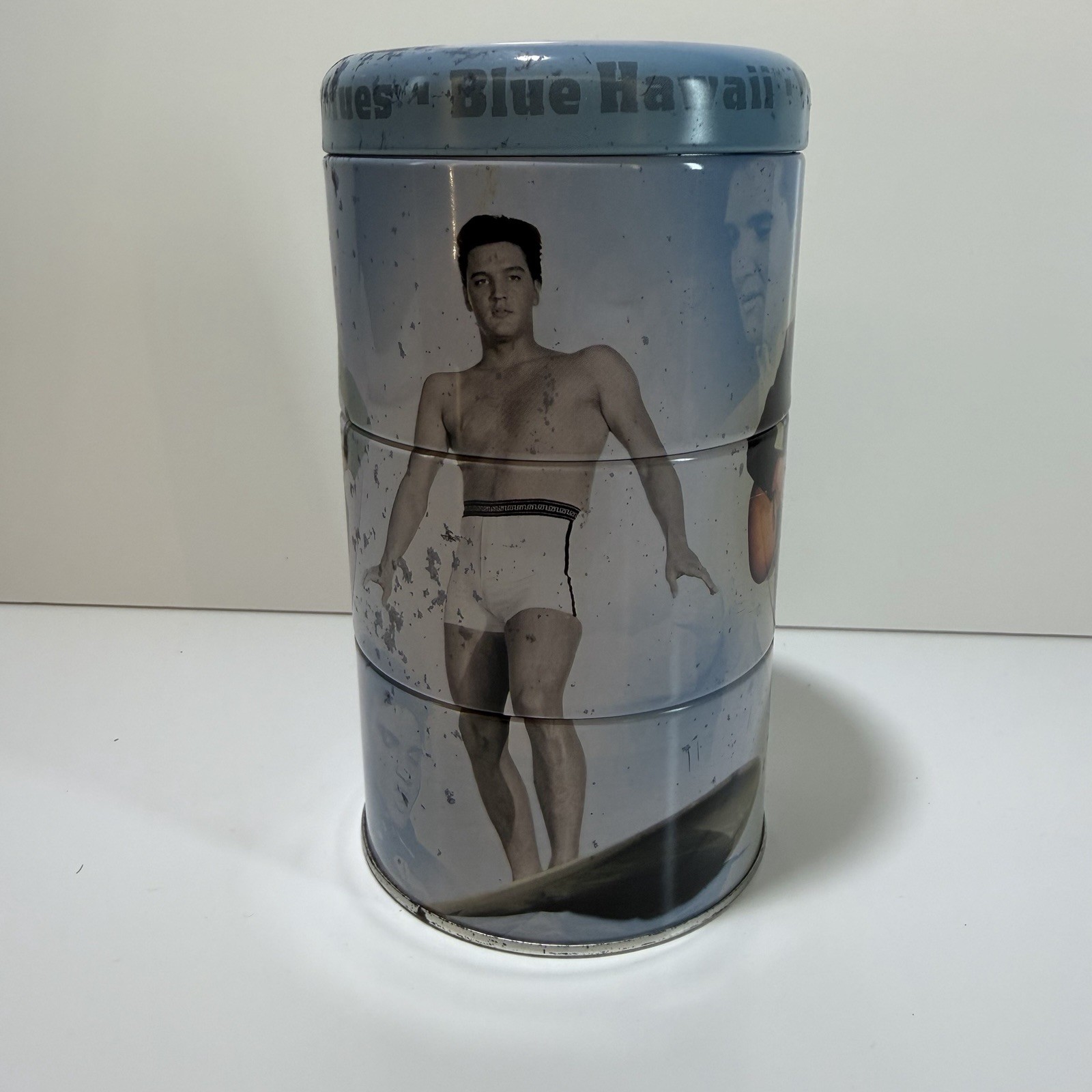 Elvis Ptrsley Stackable Collectible Tin GI Blues Viva Las Vegas Jailhouse Rock