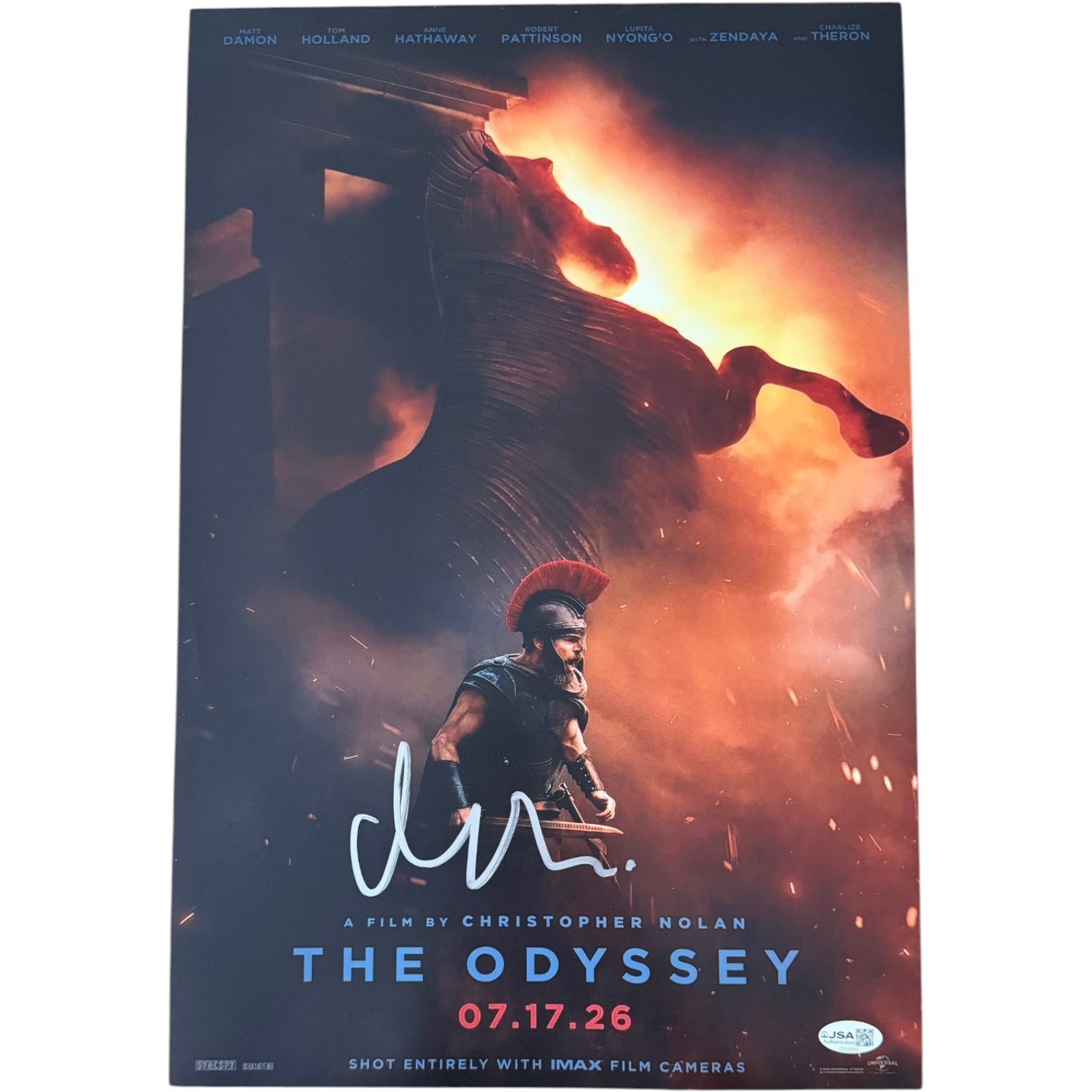 MATT DAMON SIGNED THE ODYSSEY 12X18 MOVIE POSTER PHOTO ODYSSEUS AUTO 19 JSA
