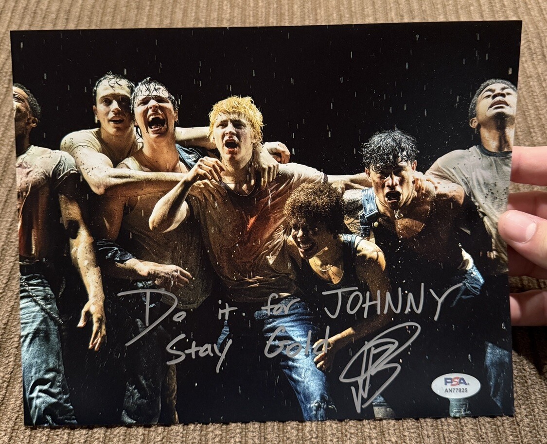 Brody Grant Signed 8×10 Photo Outsiders Ponyboy Stay Gold Autograph PSA Sticker