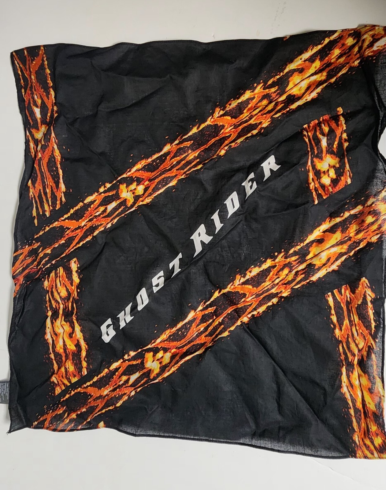 Marvel GHOST RIDER Bandana Handkerchief Cloth Fabric Banner 18 x 21 2007