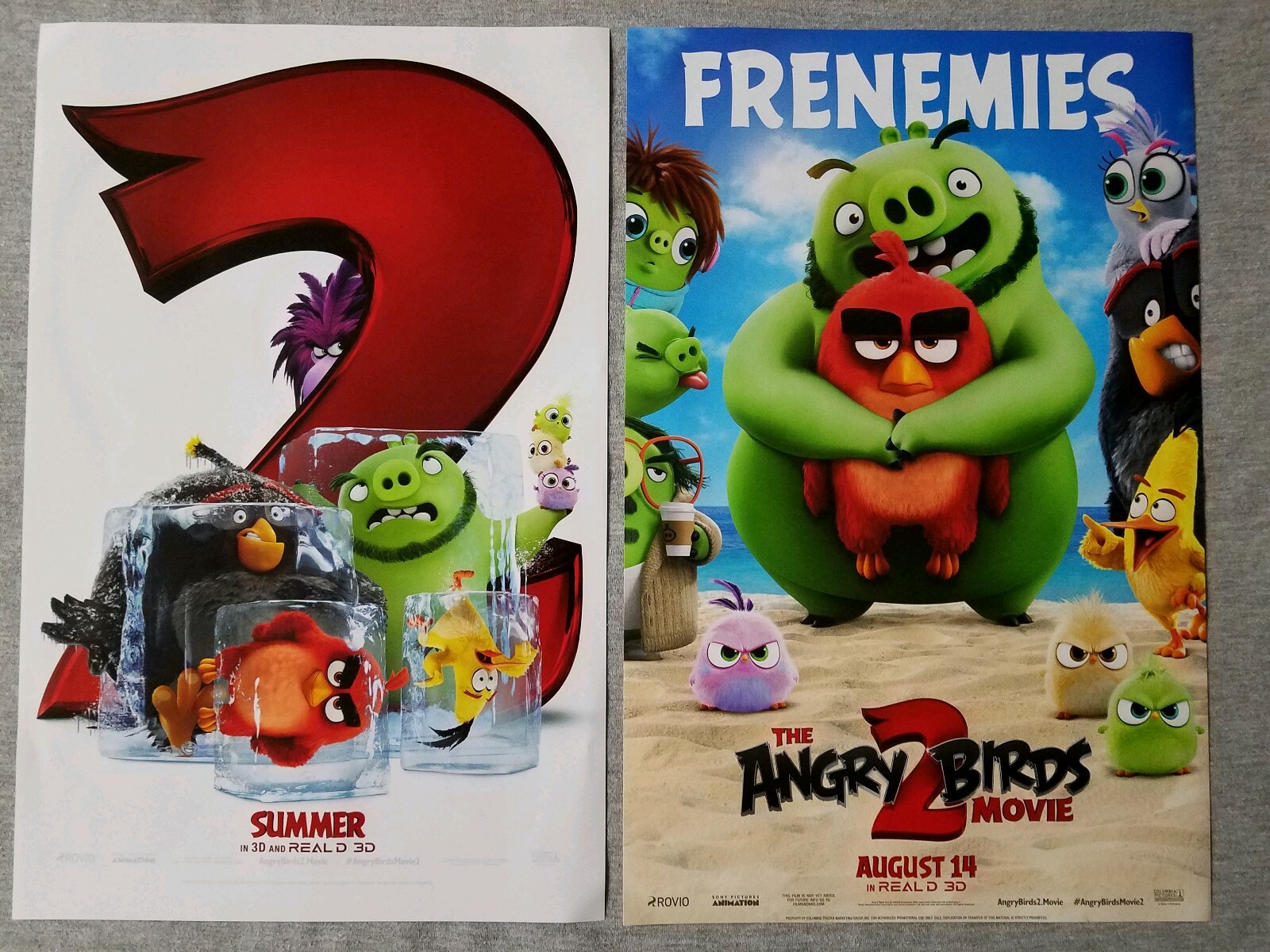 The Angry Birds Movie 2, 11 x 17 Movie theater poster double sided – Lot of 2