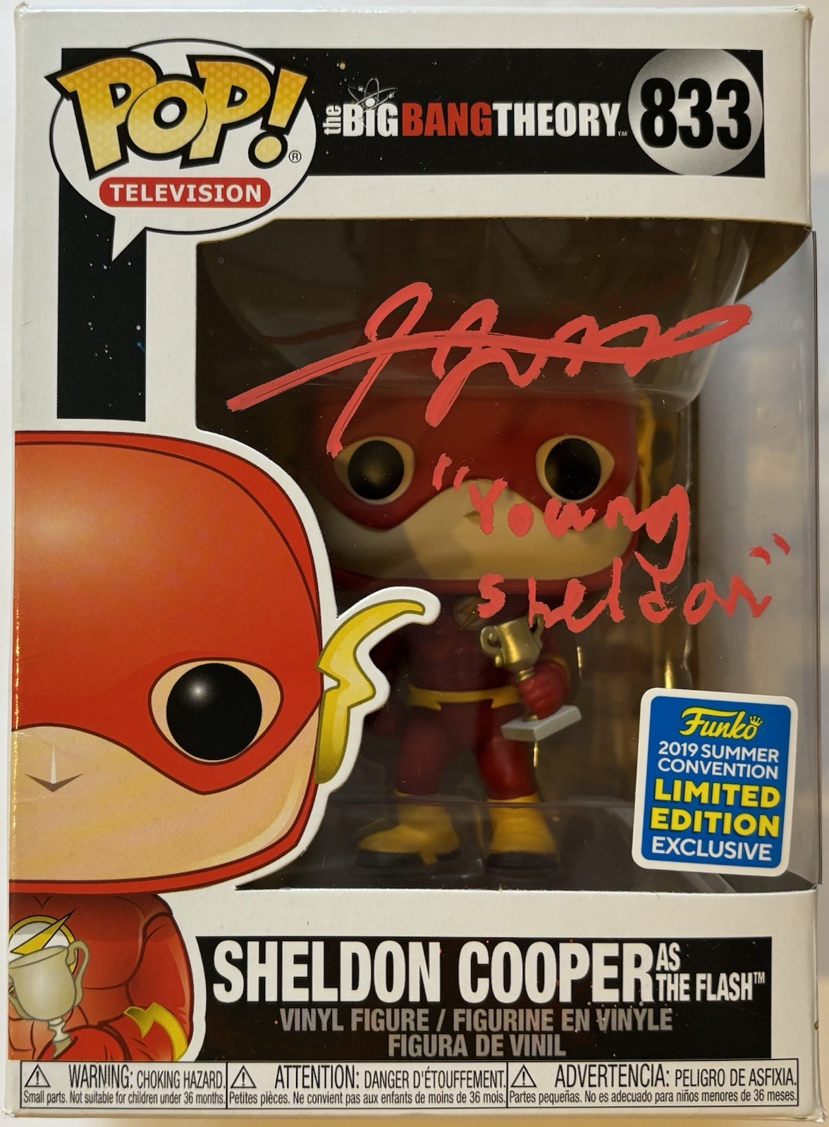 Iain Armitage Autographed/Signed Funko Pop Big Bang Theory PSA Sheldon Cooper