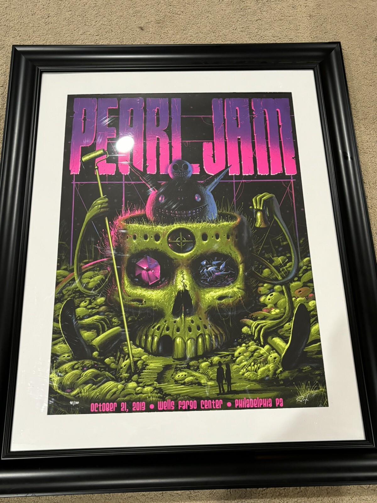 Pearl Jam October 21, 2013 Wells Fargo Signed Soto #81/100 Framed!! Frame 18×24