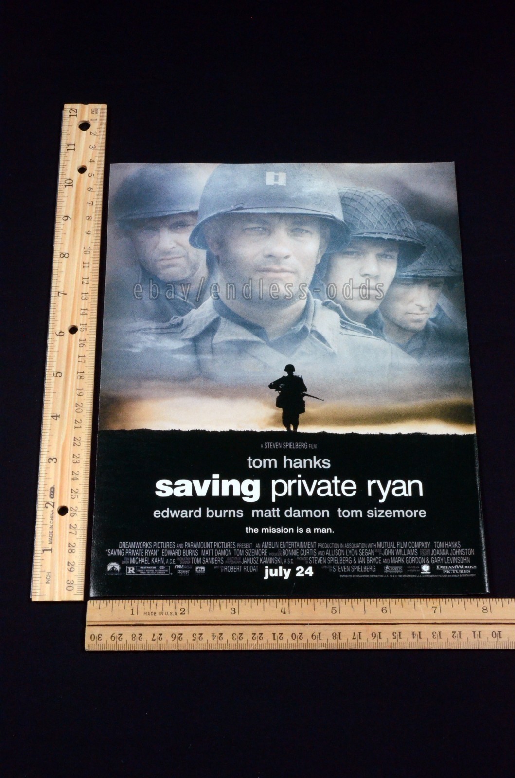 1998 Saving Private Ryan Tom Hanks Steven Spielberg Magazine Page Print Ad 90s