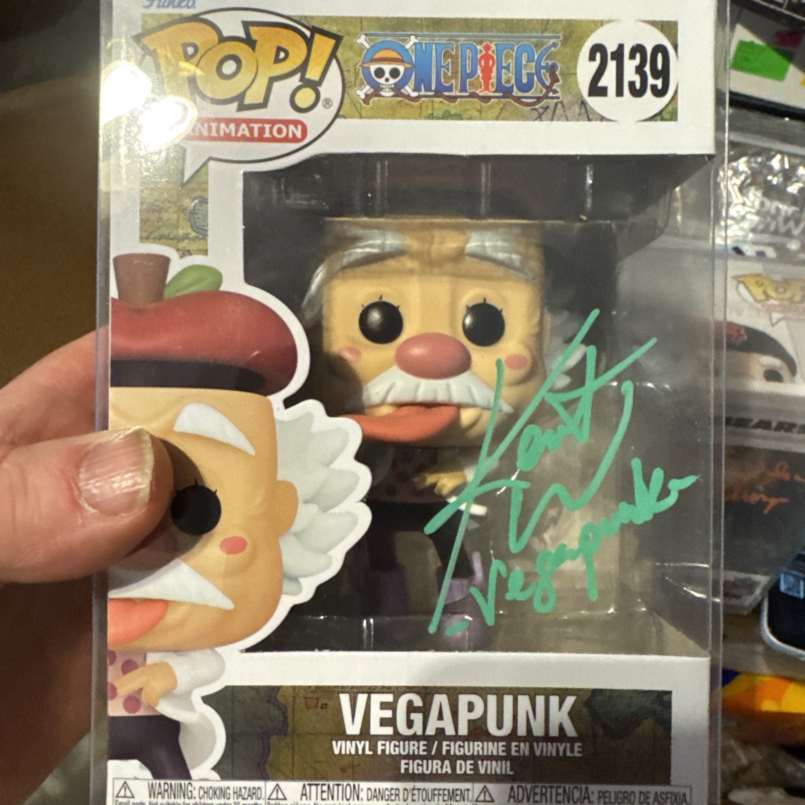 Kent Williams Autographed Anime Vegapunk One Piece Funko Pop #2139 OC Marketing