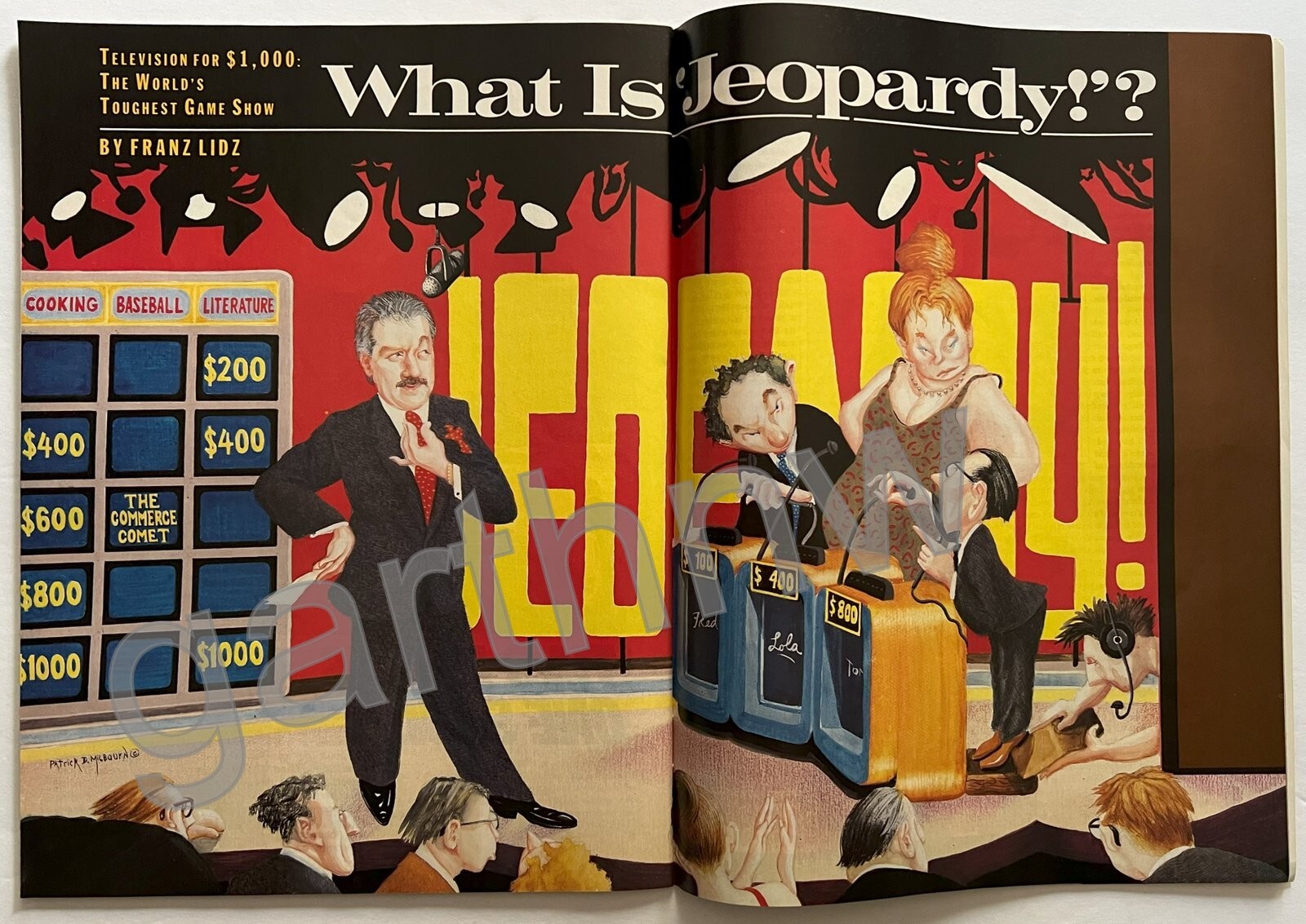JEOPARDY! 1989 GAME SHOW ILLUSTRATED PICTORIAL ALEX TREBEK & MERV GRIFFIN