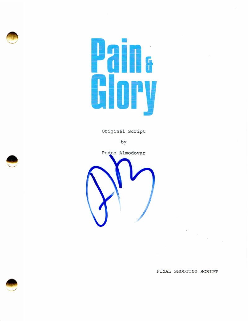 ANTONIO BANDERAS SIGNED AUTOGRAPH PAIN AND GLORY FULL MOVIE SCRIPT – P ALMODOVAR