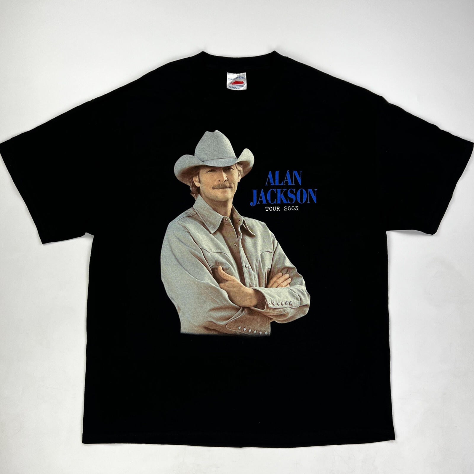 Alan Jackson XL Greatest Hits 2003 Tour Concert T-Shirt USA Tennessee River