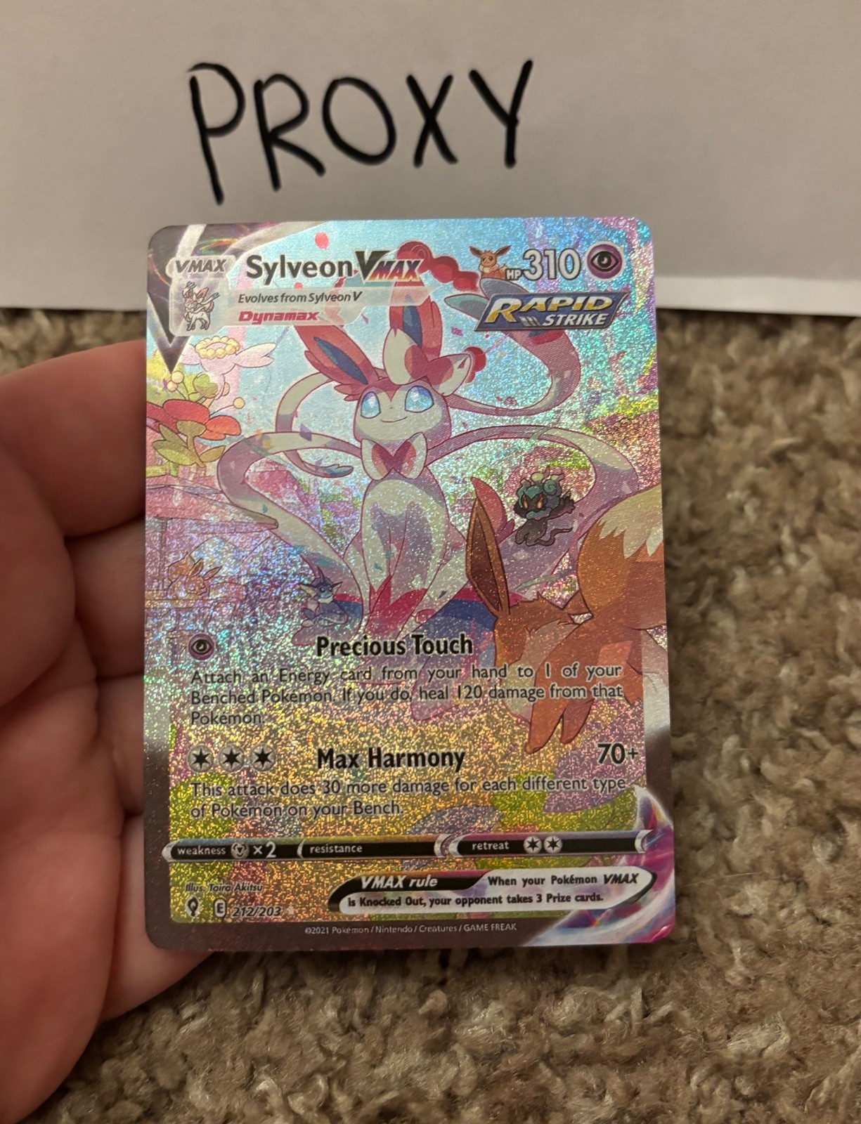 PROXY Sylveon Vmax #212 card