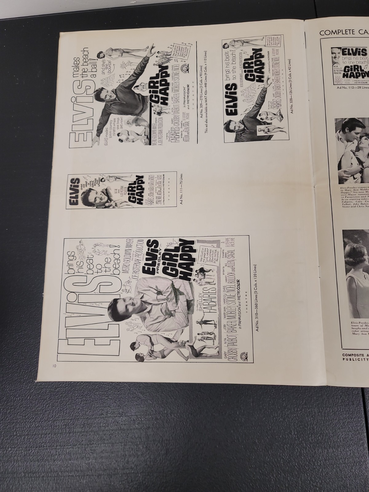 Elvis Presley GIRL HAPPY Vintage 12 Page Exhibitors Campaign Book- Black & White