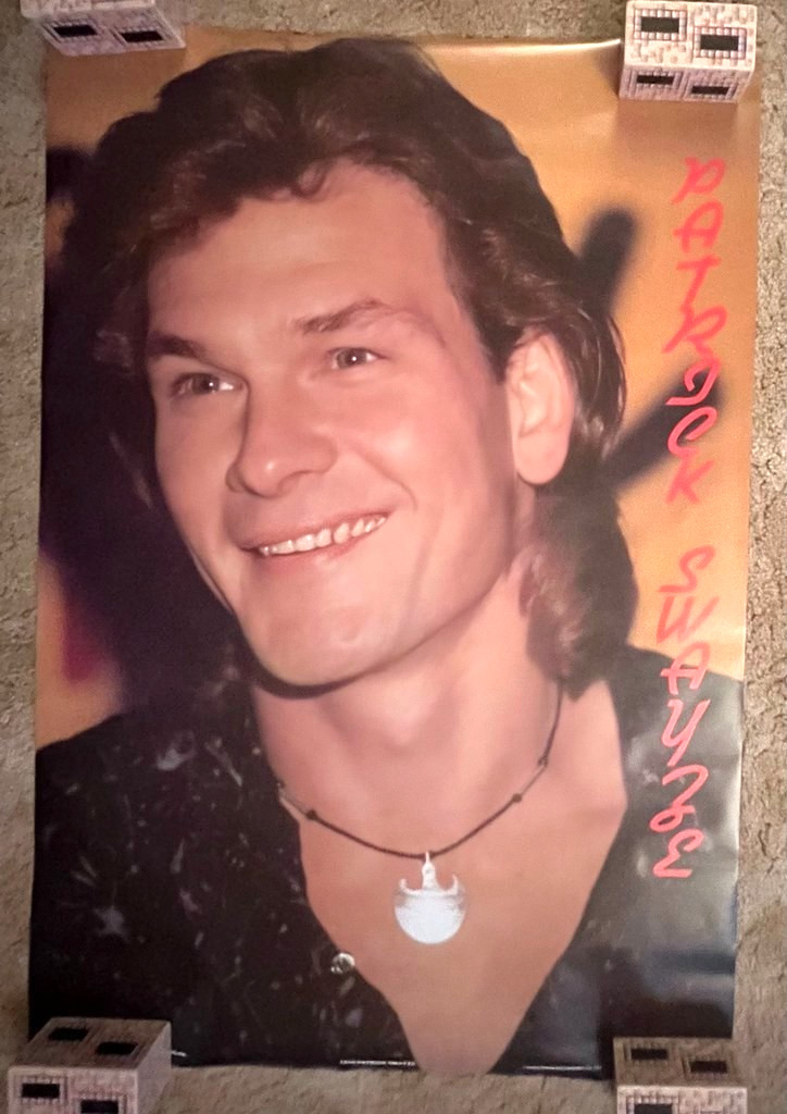 Patrick Swayze 1988 Portrait Poster 23.5×35 Dirty Dancing Actor Rolled