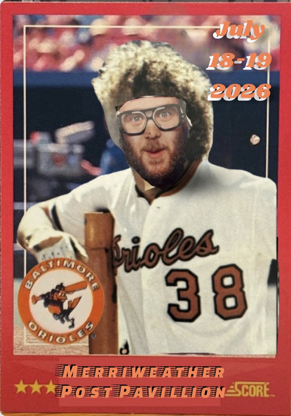Phish 2026 Summer Tour Merriweather Post – Baltimore Orioles- Jon Fishman card