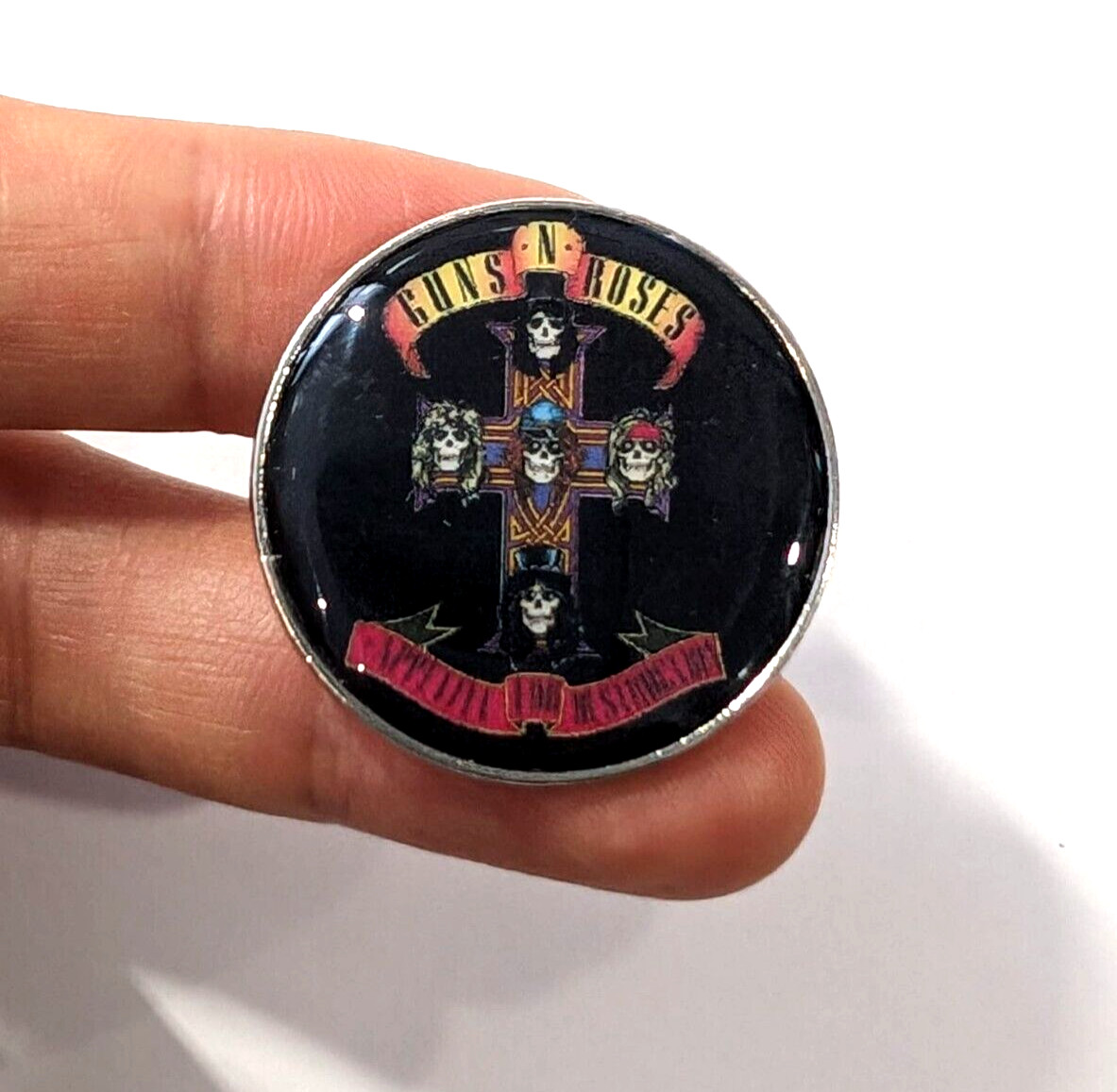 GUNS N ROSES APPETITE FOR DESTRUCTION Lapel Enamel Heavy Metal Rock Brooch Pin