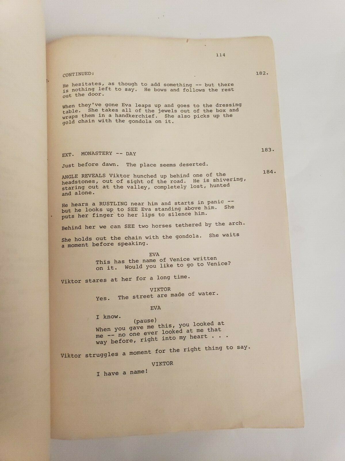 THE BRIDE / Lloyd Fonvielle 1984 Screenplay STING plays Frankenstein Horror Film