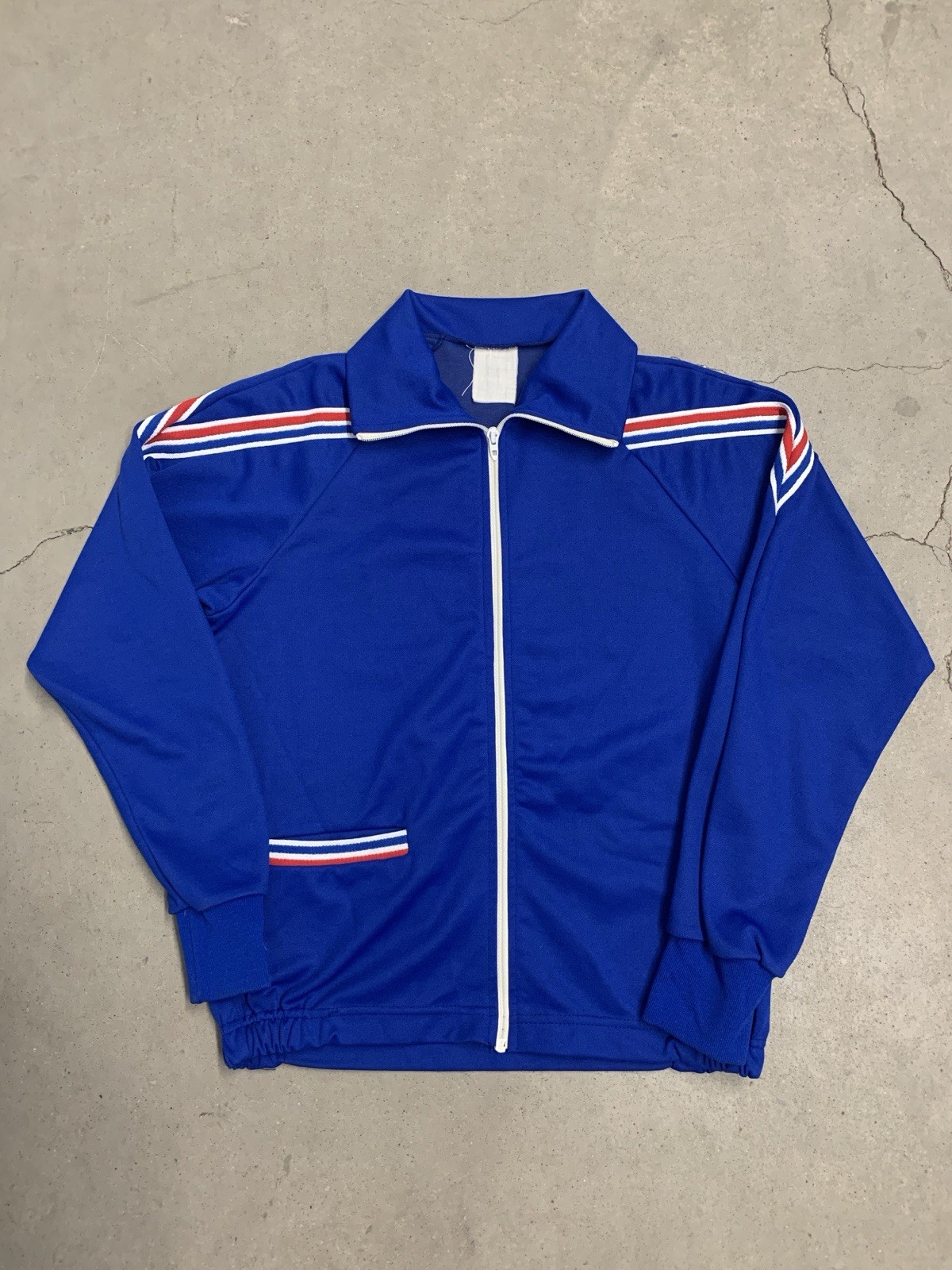 Vintage Elvis Presley Striped Track Jacket Blue Small/Medium 70s TCB Concert