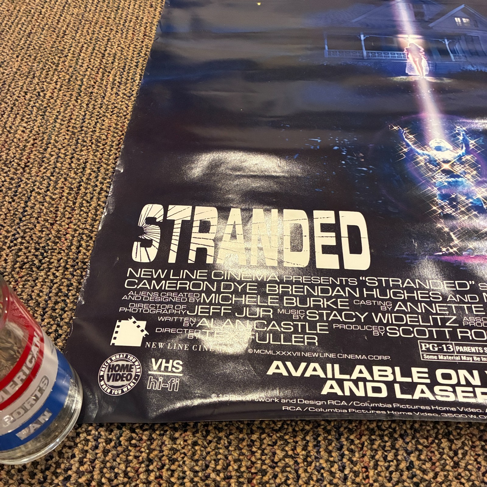 Vintage Stranded Large Poster Original Movie Poster Used 1987 Sci Fi