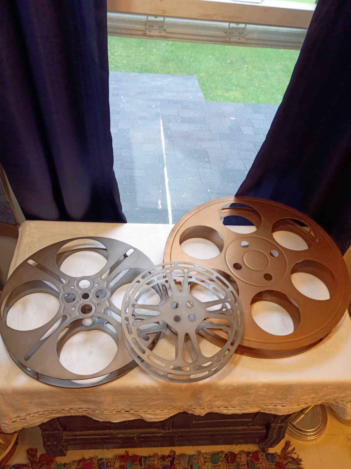 3D Industrial Style Metal Movie Theater Film Reels Wall Decor/Props 18″ 14″ 10″
