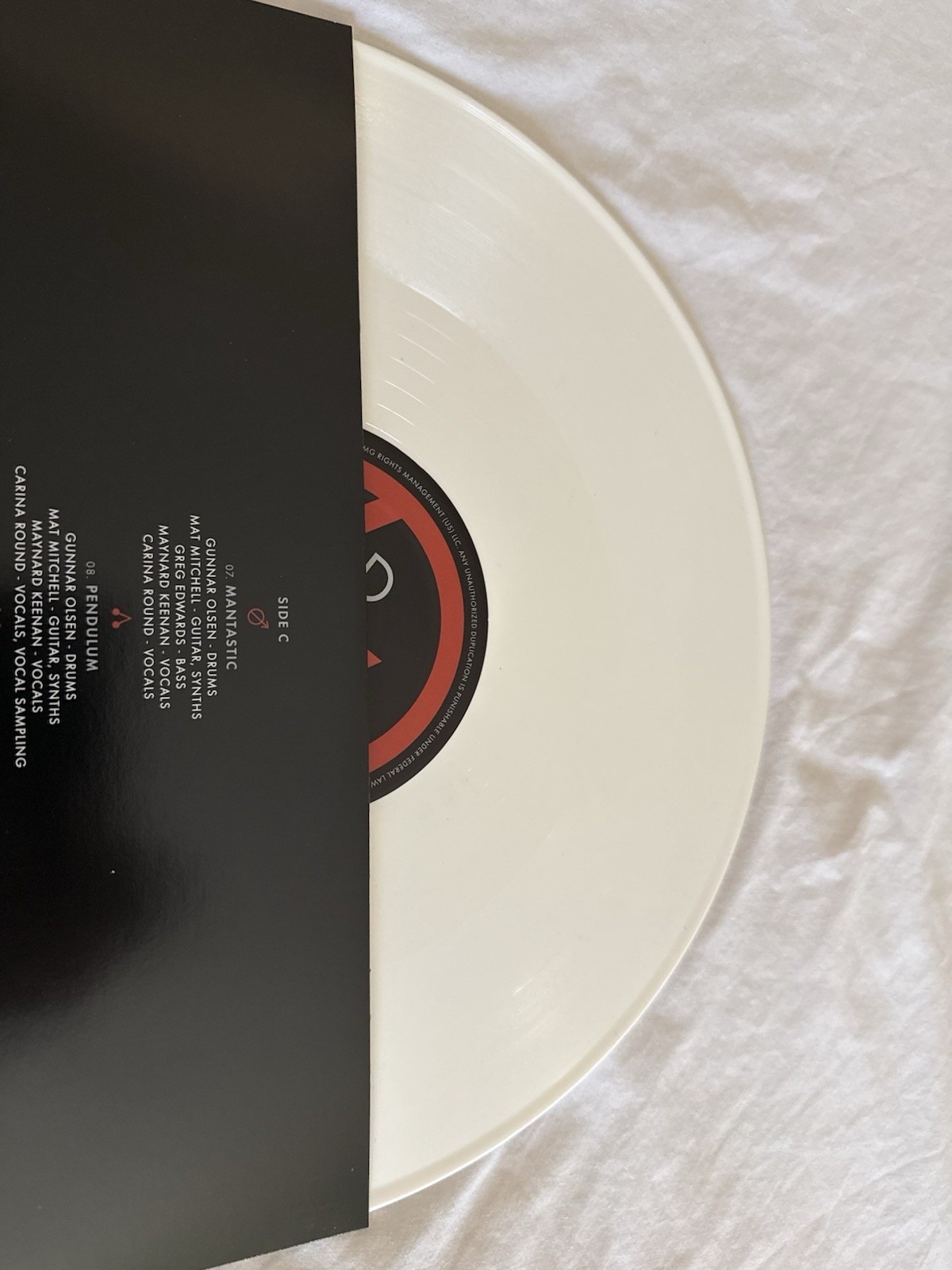 Puscifer Normal Isn’t – Signed Tour Creamy White Vinyl Foil Logo Austin TX x/50