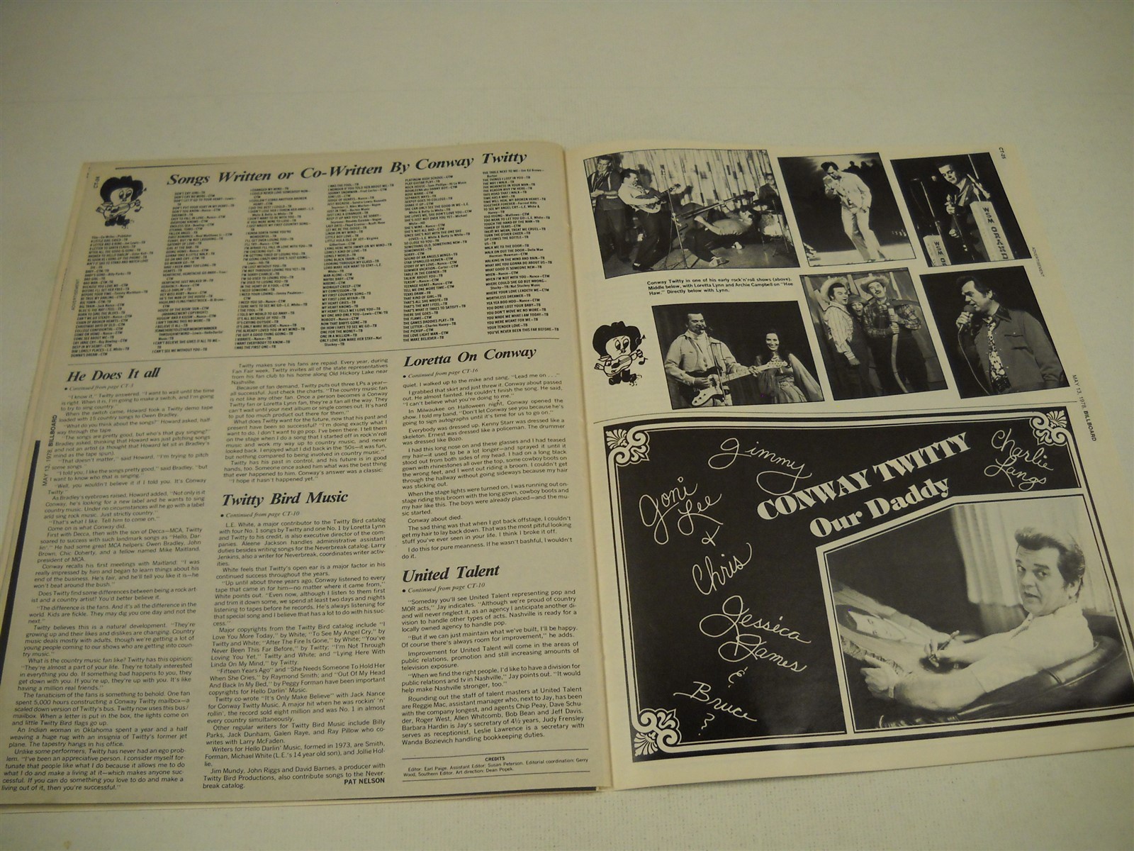 CONWAY TWITTY Rare 1978 Large 28-page PROMO TRIBUTE BOOKLET pics/ads/text/more