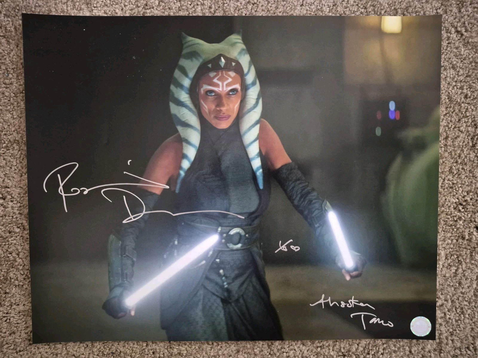 Rosario Dawson Signed 16×20 Photo SWAU Ahsoka Star Wars Clone Wars Disney