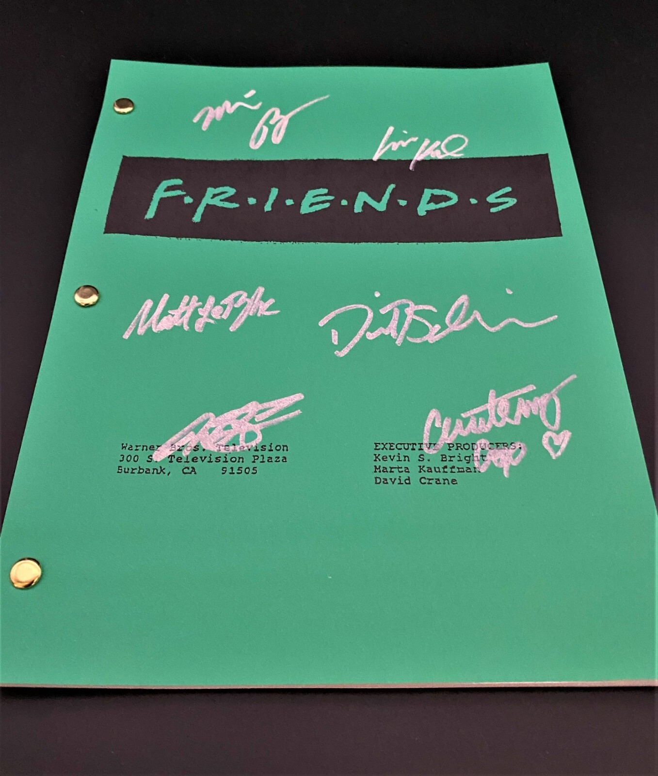 FRIENDS TV Series Script, season 1, Aniston Kudrow LeBlanc Cox Perry Schwimmer