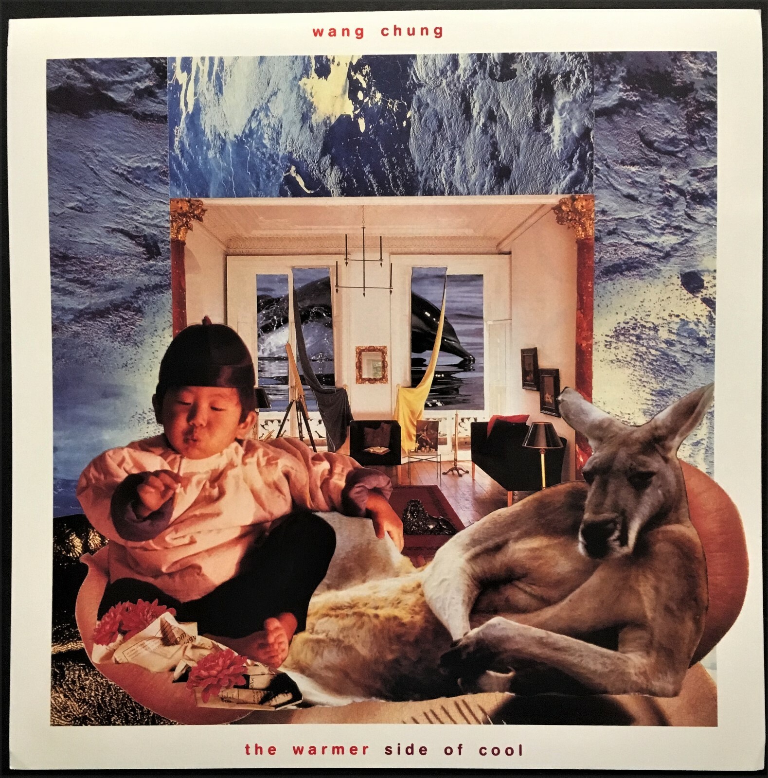 1989 WANG CHUNG LP RECORD STORE DISPLAY SIGN – ADVERTISING “WARMER SIDE OF COOL”