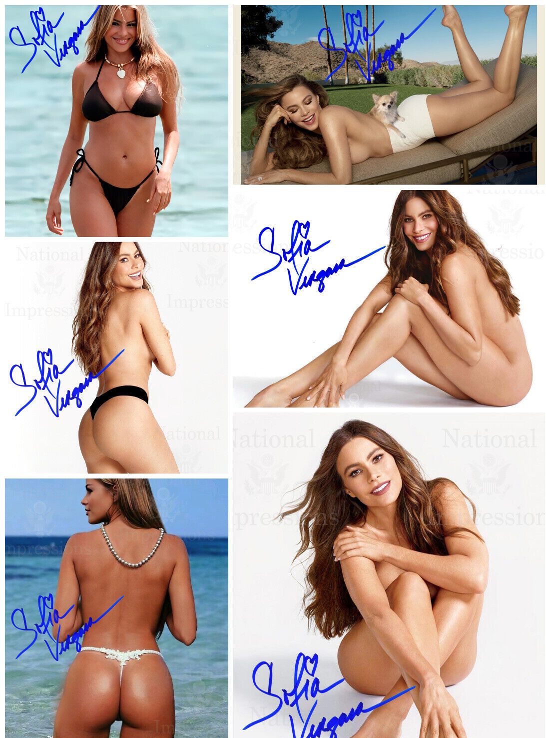 6 Sexy Sofia Vergara Autographed 8×10 Photo REPRINT SET 1