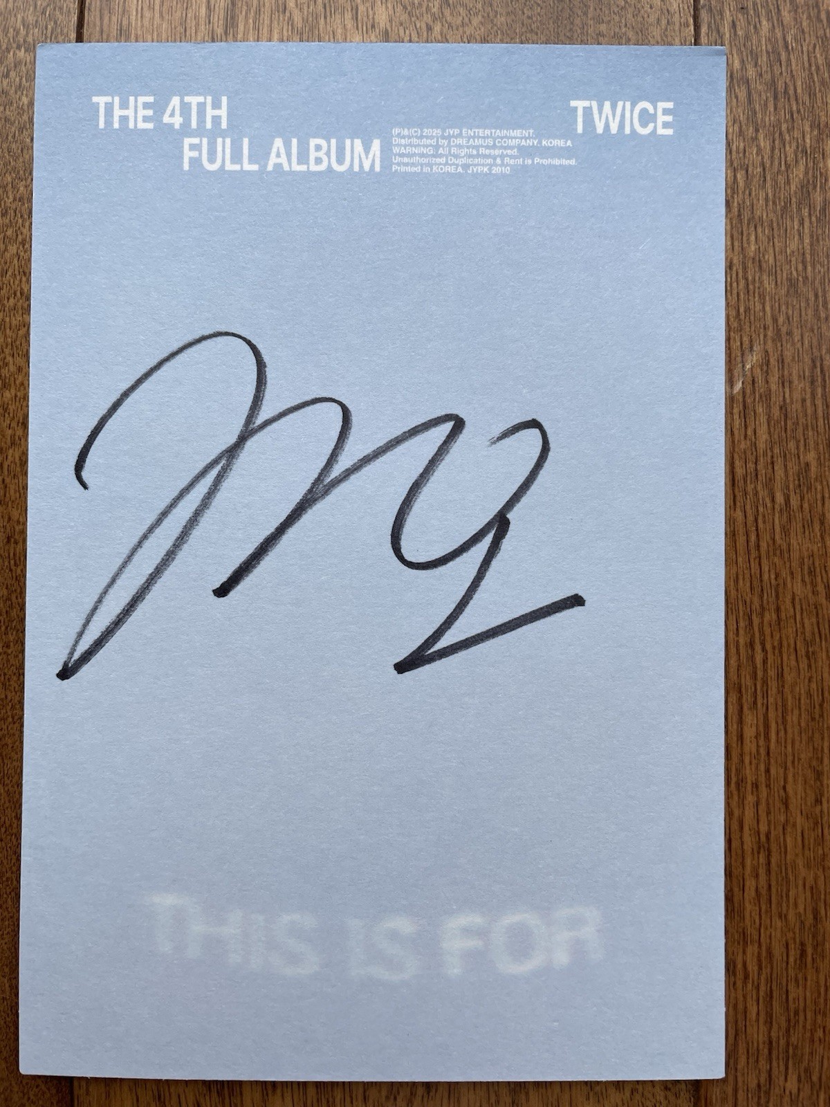 Twice This Is For MOMO SIGNED POSTCARD