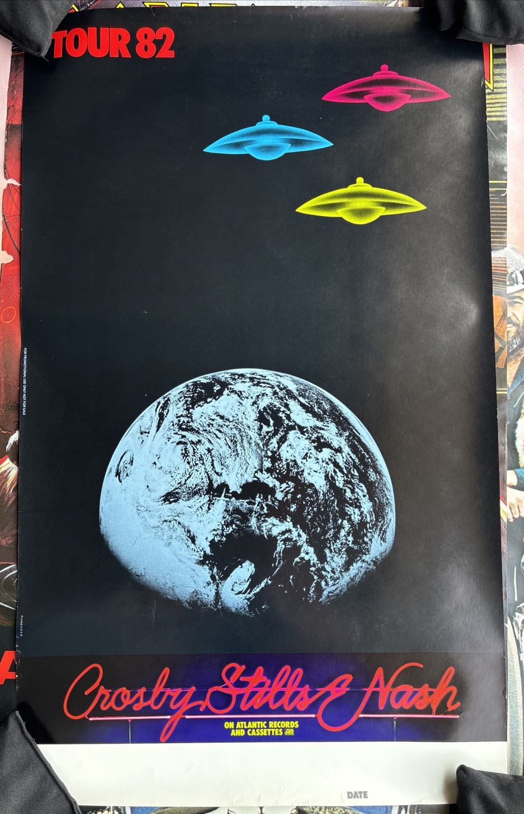 Vintage 1982 Crosby Stills Nash CSNY Tour Event ORIGINAL Poster 30×18