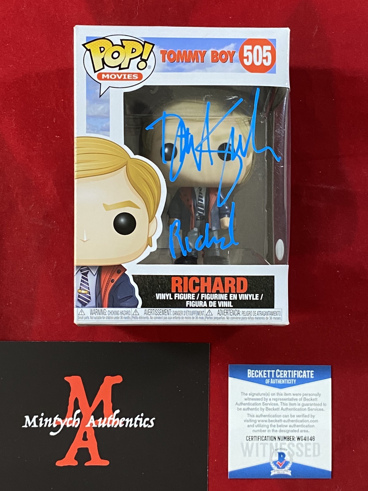 David Spade autographed signed Funko Pop #505 Tommy Boy Richard Beckett COA