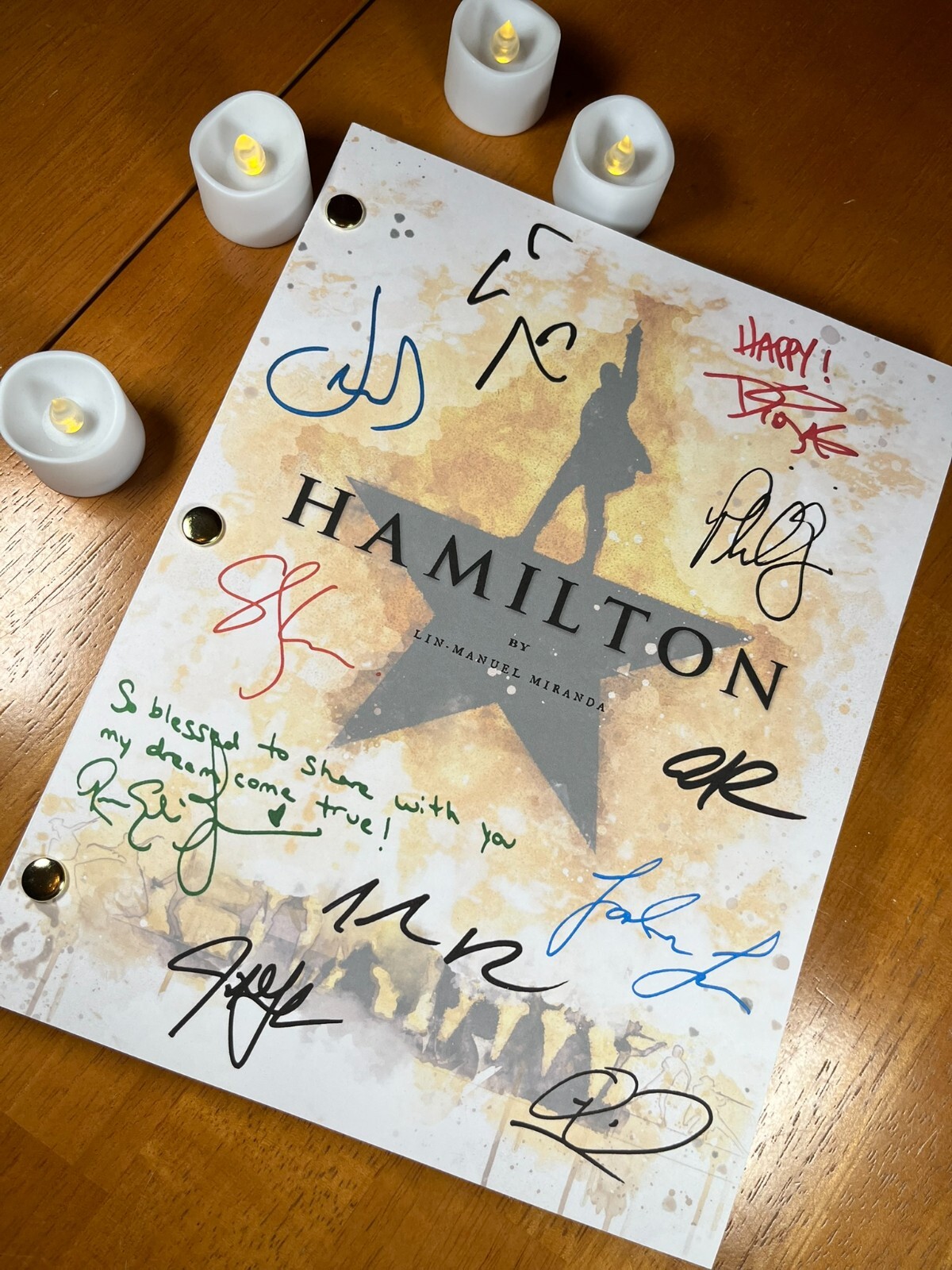 Hamilton Script Signed- Autograph Reprints- 146 Pgs- Hamilton Broadway Musical