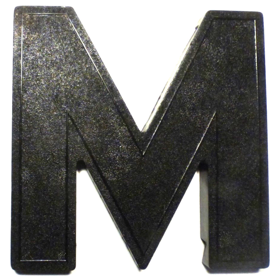 vintage art deco ACTUAL THEATRE’S 3-D MARQUEE LETTER 8″ lite pebbled letter: M